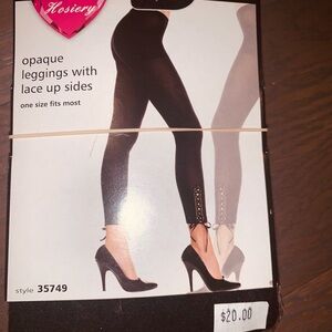 Black leggings with lace up side